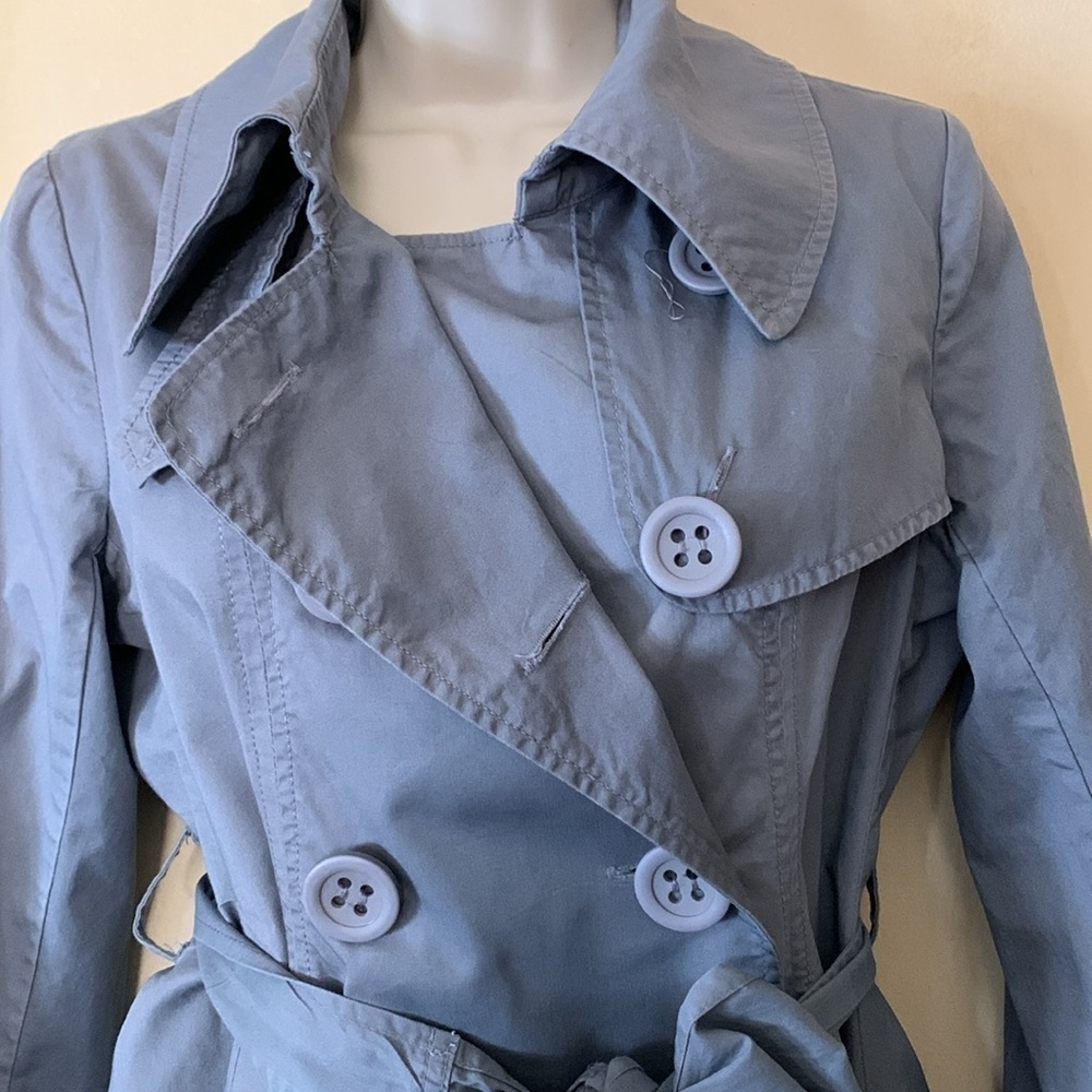 B’s Closet steel grey raincoat military style size M - Picture 4 of 12